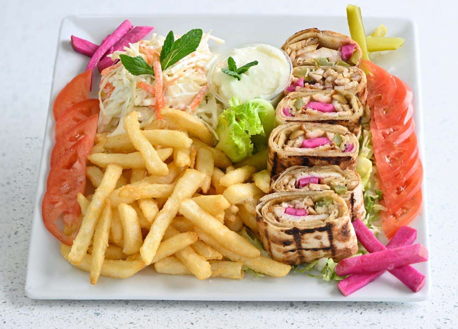 Shawarma saj plate